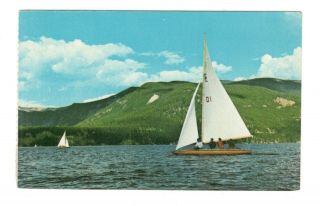 Sailboat Rocky Mountain National Park Grand Lake Colorado Vintage Postcard Eb239