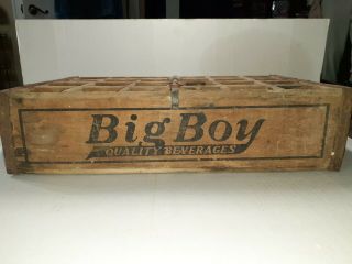 Vintage 1950s/40s Big Boy Quality Beverages 24 Bottle Crate Rare Hard To Find