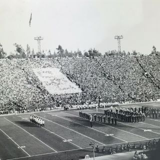 Vintage Black And White Photo University Of Michigan Marching Band Stadium Half