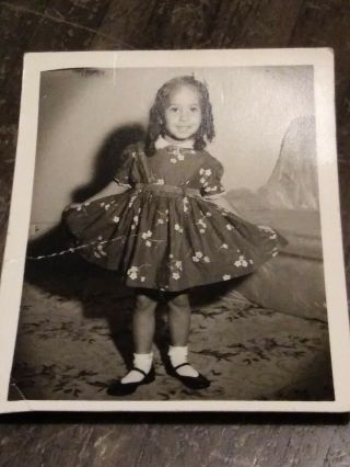 Vtg Bw Photo Of Well Dress Little African American Girl 1950 