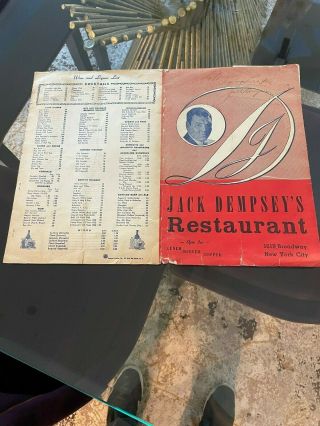 Rare Vintage Autographed Jack Dempsey 