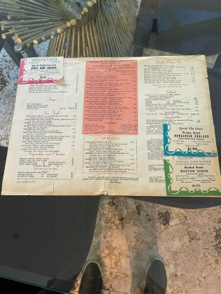 Rare Vintage Autographed Jack Dempsey ' s Restaurant Menu The Godfarther 3