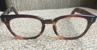 RARE Vintage 1950’s Ward Brand “Big 10” Eyeglasses Thick Brown Tortoise Frame 2
