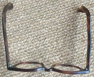 RARE Vintage 1950’s Ward Brand “Big 10” Eyeglasses Thick Brown Tortoise Frame 3