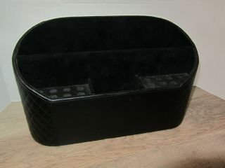 Rare Htf Levenger Leather Black Unifier (desk Organizer) Euc