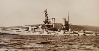 Rare Vintage Rppc Real Photo Postcard German Battleship " Bayern " Sinking Stern