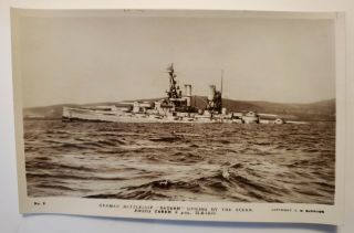 Rare Vintage RPPC Real Photo Postcard German Battleship 