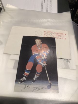 Guy Lafleur (hof) Canadiens Signed Auto Vintage Montreal Postcard 1984 Invk