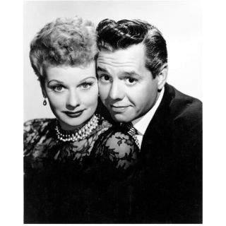 Lucille Ball Posing With Desi Arnaz In Black And White 8 X 10 Inch Photo