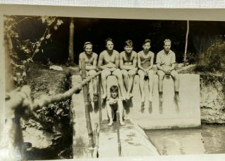 Vintage Photo Boys By The Swimming Hole Swimsuits Gay Interest Picture Snapshot