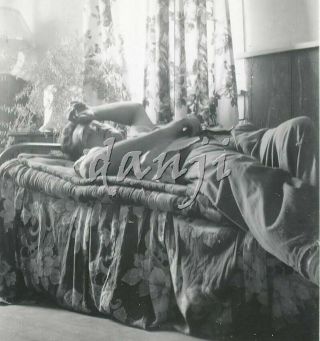 Young Man Sleeping On A Bed With Hand On Head And A Foot Off The Bed 1947 Photo