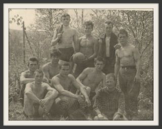 Football Ussr Army Handsome Men Love Football Sports Jock Muscle Bulge Old Photo
