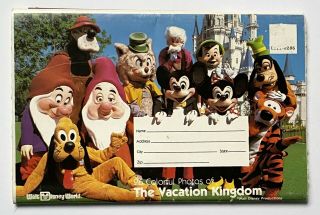 Vintage Walt Disney World Vacation Kingdom Postcard Folder 26 Photos