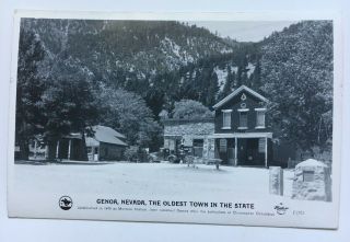 Nv Real Photo Postcard Rppc Genoa Nevada Oldest Town Store Vintage Pickup Truck