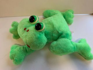 RARE Vintage The Rushton Company Plush Stuffed Animal Green Frog Toad Gift 12” 3