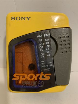 Sony Sports Walkman Wm - Fs397 Am/fm Radio Cassette Player Vtg Rare
