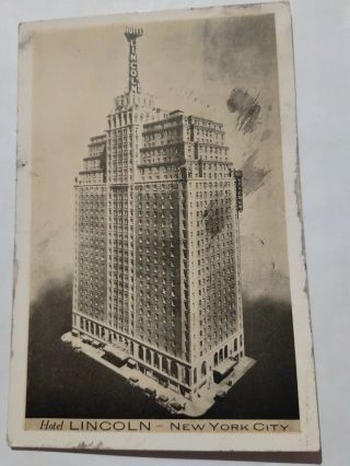 Vintage Hotel Lincoln York City Postcard