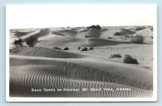 Yuma,  Az Sand Dunes On Highway 80 Vtg Photo Rppc