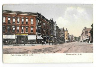Main Street,  Looking North Gloversville,  N Y Vintage Postcard Pub Rochester News
