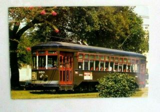 Vintage Continental Chrome Postcard Of Orleans St.  Charles Street Car.