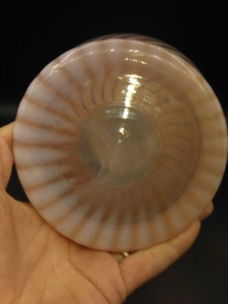 Rare Vintage Fenton Large Vase Pink Opalescent Spiral Optic 13 