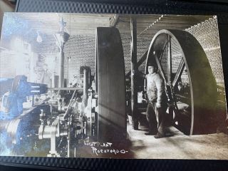 Vintage 1909 Real Photo Rppc Postcard Light Plant Ohio Posted