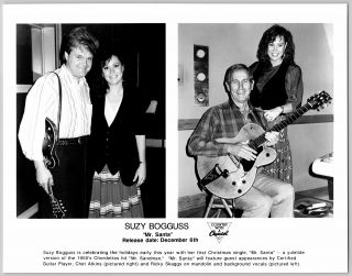 Vintage Glossy Music Press Photo Suzy Bogguss With Ricky Skaggs And Chet Atkins