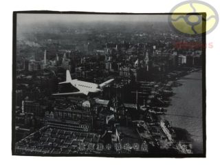 Matted 8 " X6 " Old Photograph Aerial Photo Of The Bund Shanghai China 1947s