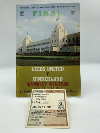 Rare Leeds United V Sunderland 1973 Fa Cup Final Programme,  Ticket Wembley
