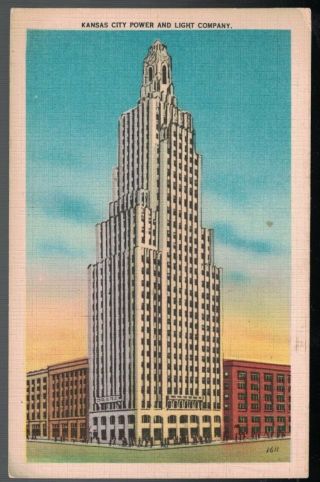 Vintage 1950 Kansas City Power & Light Company Building Missouri Postcard