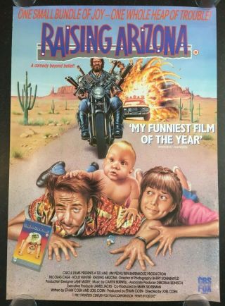 Raising Arizona Video Shop Uk Film Movie Poster Rolled 84x60cm Rare