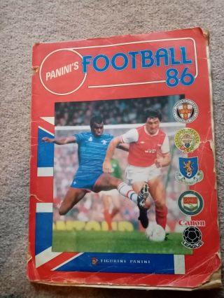 Panini Football 86 Sticker Album - 100 Complete - Rare