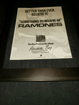 Ramones Something To Believe In Rare Radio Promo Ad Framed
