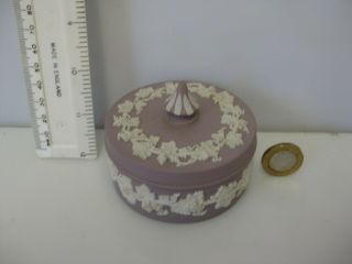 Rare Vintage Wedgwood England Jasperware Jasper Ware Lilac Round Lidded Pot