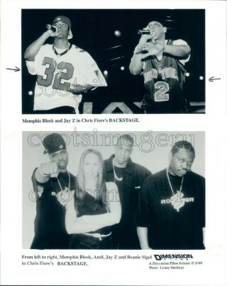 2000 Press Photo Memphis Bleek Jay Z Amil Beanie Sigel Backstage Rap Hip Hop