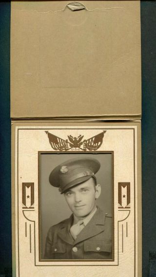 Vintage Photo Portrait Man In Army Uniform Standup Military Frame 445058
