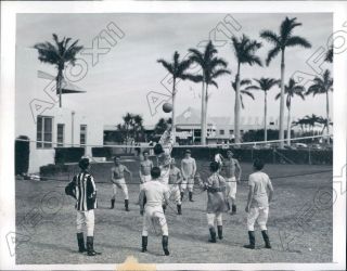 1945 Gulfstream Park Jockey Limber Up With Volley Ball Game Press Photo