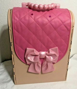 Rare Vintage 1998 Barbie Mattel Bed & Bath Handbag House Carrier W/ Clothes Bags