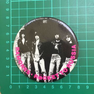Ramones Rocket To Russia Rare Large 1977 Promo Sire Badge Pin Punk