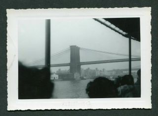 Vintage 1947 Photo Unusual View Of Brooklyn Bridge York City 384050