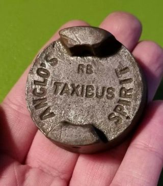 Rare Vintage Anglos Taxibus Spirit Brass Fuel Cap Lid Metal Detecting Find