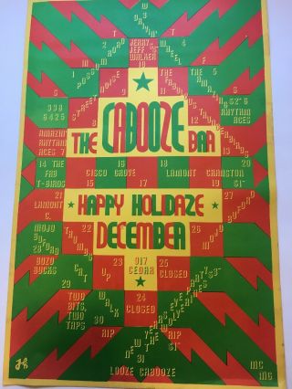 Cabooze Mn Rare Vintage Concert Calendar 70’s Poster Minneapolis Twin Cities