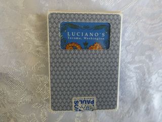 Vintage rare Luciano ' s Playing Cards Tacoma Washington,  blue 195 2