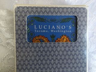 Vintage rare Luciano ' s Playing Cards Tacoma Washington,  blue 195 3