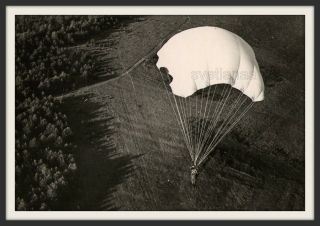 Skydiver Parachute Jump Silhouette Light Shadow Unusual Abstract Vintage Photo