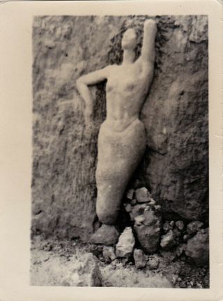 1950s Unusual Mermaid Nymph Nude Woman Statue Odd Abstract Weird Russian Photo