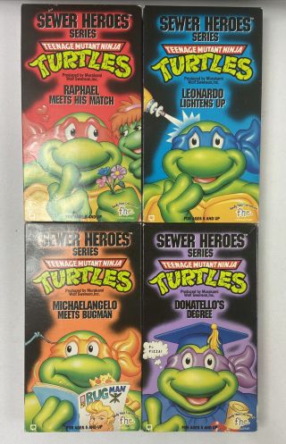TMNT Teenage Mutant Ninja Turtles Sewer Hero Series VHS Complete Box Set Rare 2