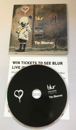 Banksy Blur Rare 5 Track Promo Cd Observer 2003 Never Played Disc Is