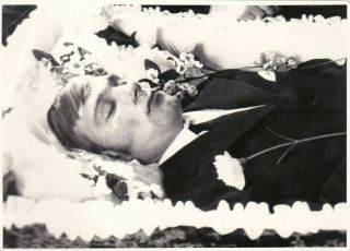 1970s Post Mortem Handsome Young Man Dead Coffin Funeral Weird Odd Russian Photo