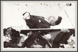 Funeral Post Mortem Dead Man Hanging In Air Horror Mystic Unusual Odd Old Photo